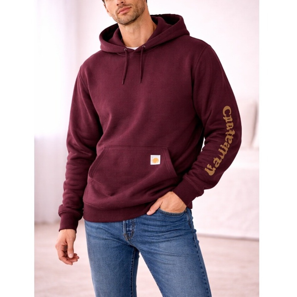 Carhartt Men's Port Loose‎ Fit Midweight Logo Sleeve Graphic Hoodie Size 2XL NWT
